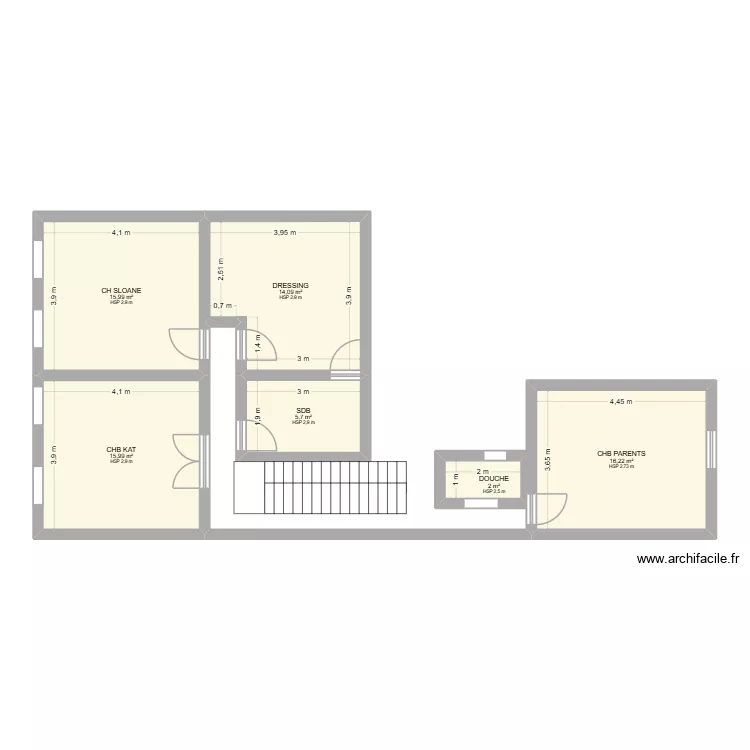 1ER ETAGE. Plan de 6  et 70 m²