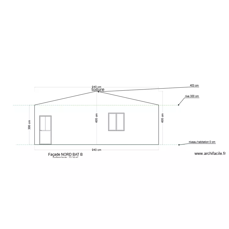 NOUVEAU BAT B facade NORD. Plan de 