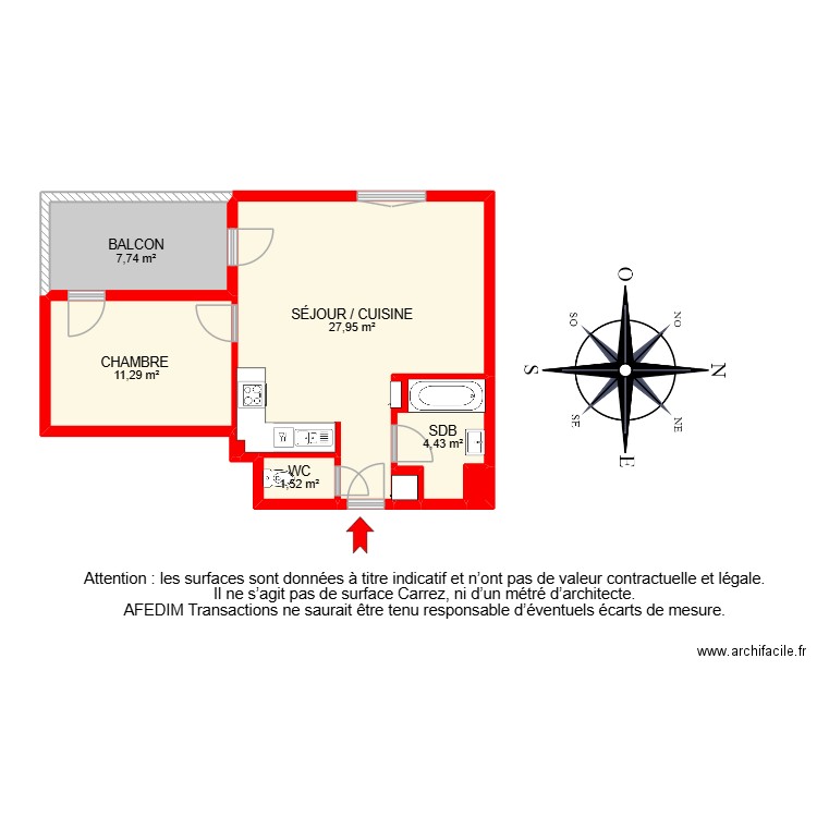 BI 27912. Plan de 9 pièces et 67 m2
