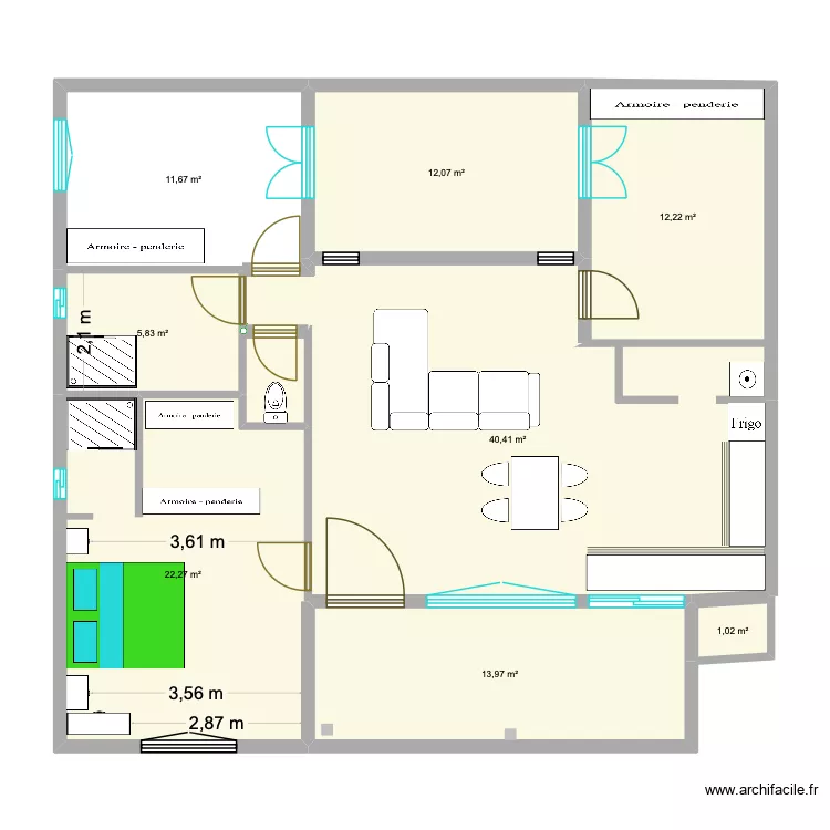 VILLA CHIRAZ. Plan de 8  et 119 m²