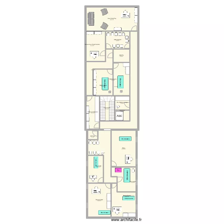 Plan cabinet etage. Plan de 19 pièces et 242 m²