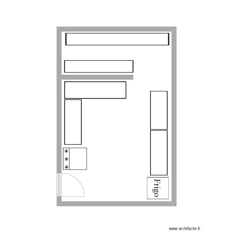 ECONOMAT. Plan de 1 pièce et 22 m2