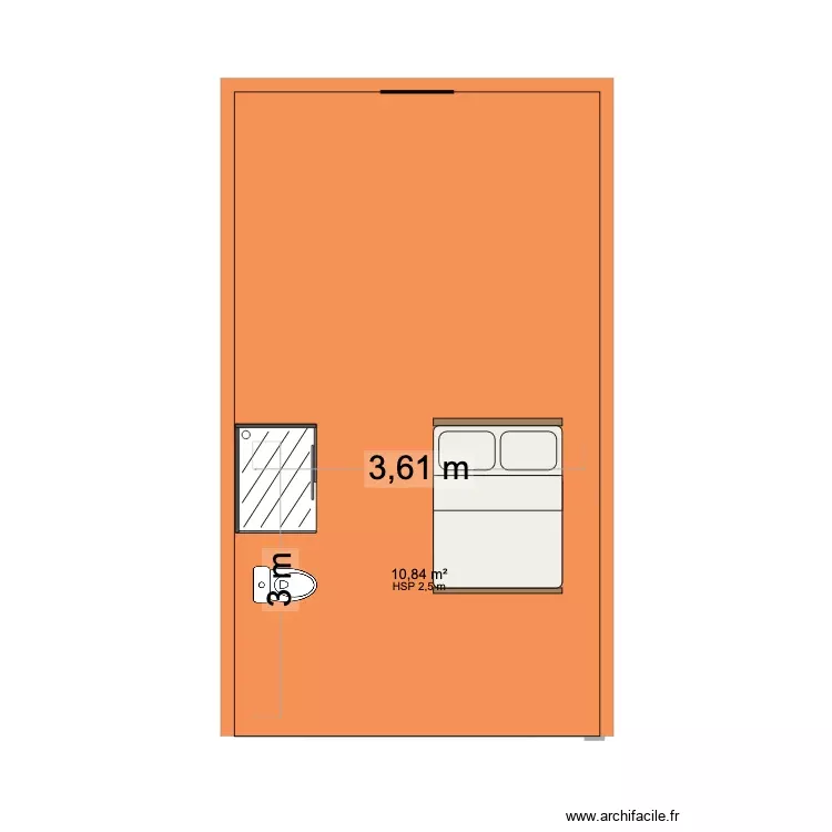 Terrasse chambre. Plan de 1 Pièce et 11 m² Terrasse chambre. Plan de 1 Pièce et 11 m²