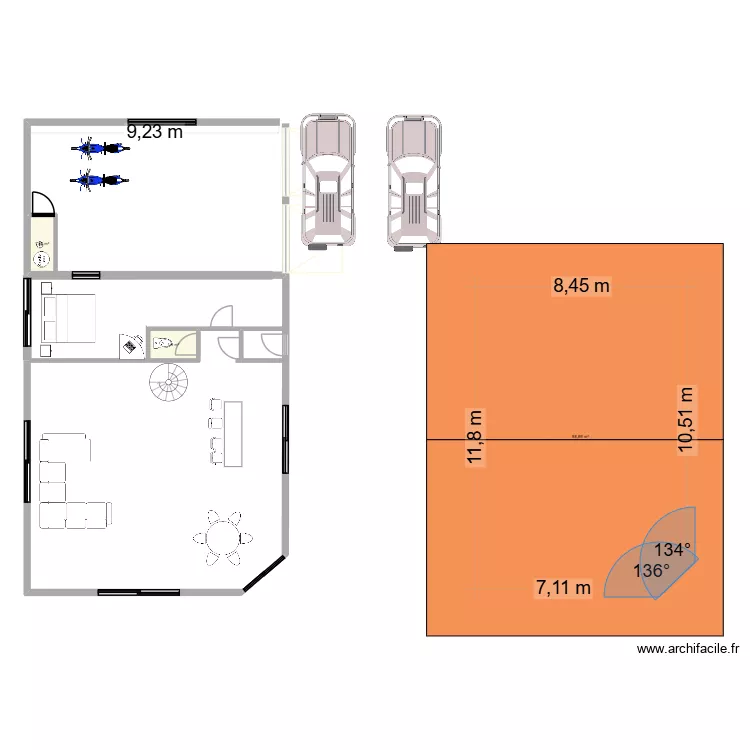 rez. Plan de 3  et 103 m²