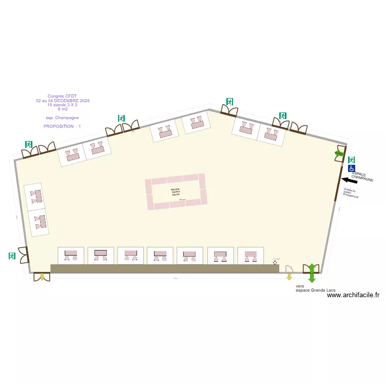 Congr&egrave;s CFDT 02 au 04 D&eacute;c  2025  espace champagne prop 1. Plan de 