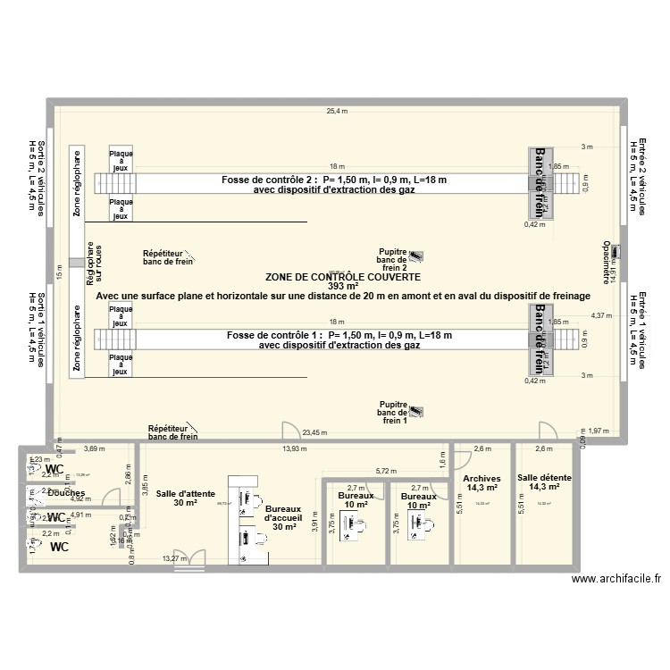 CCT PL  deux lignes. Plan de 7 pièces et 510 m2