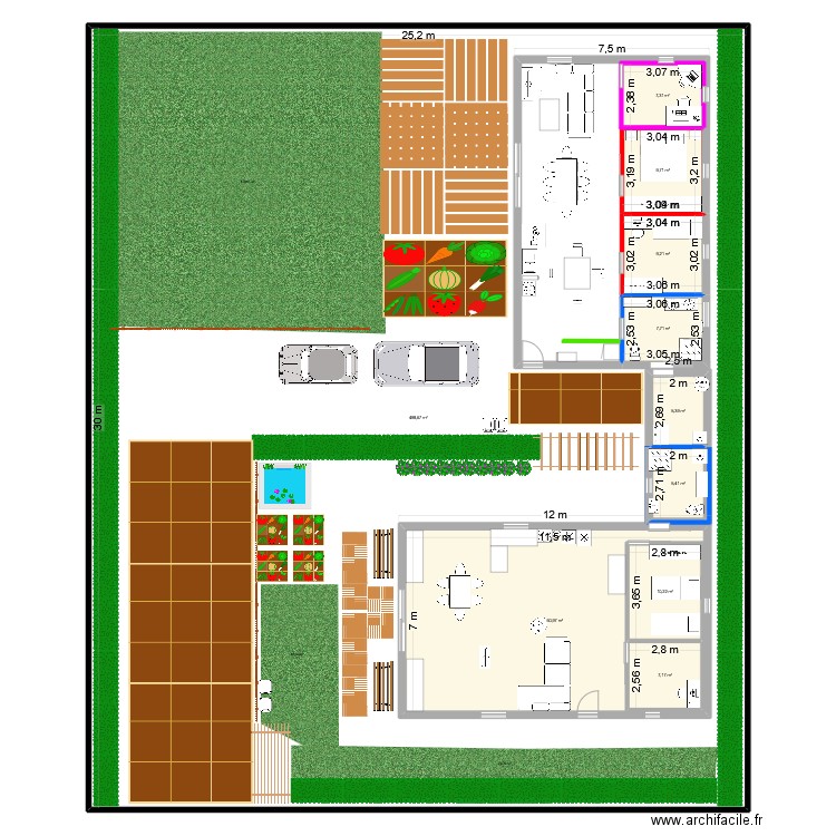 maison. Plan de 10 pièces et 899 m2