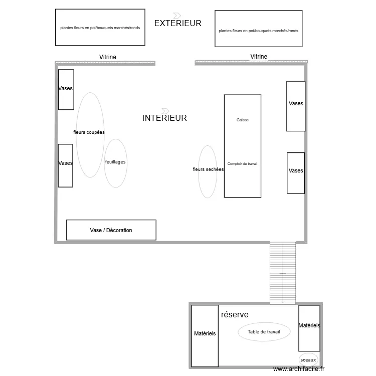 plan boutique SAOUSSEN. Plan de 1  et 100 m²