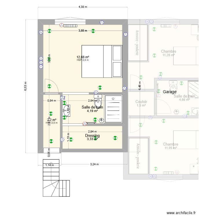 Germ. Plan de 10 pièces et 82 m2
