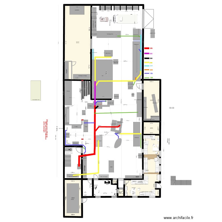 atelier Yann V18 bureau bas. Plan de 10 pièces et 266 m2