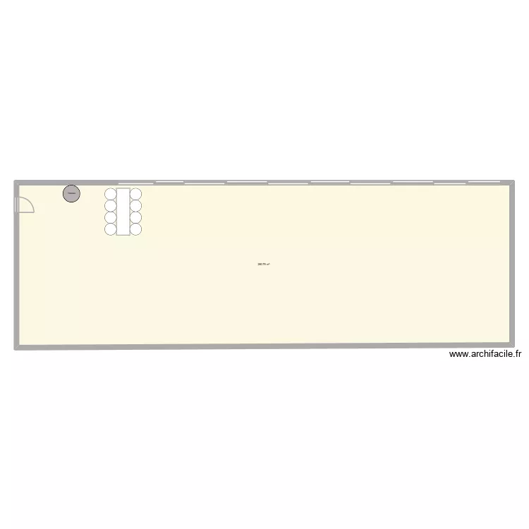 Plan de table &eacute;xt&eacute;rieur. Plan de 1  et 281 m²