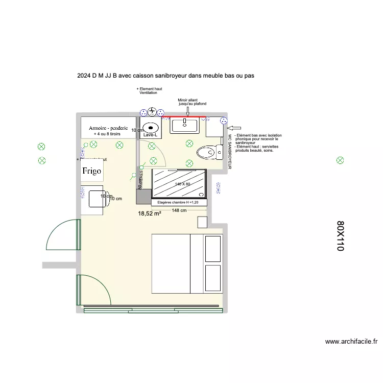 2024 D M JJ B avec Caisson Sanibroyeur. Plan de 