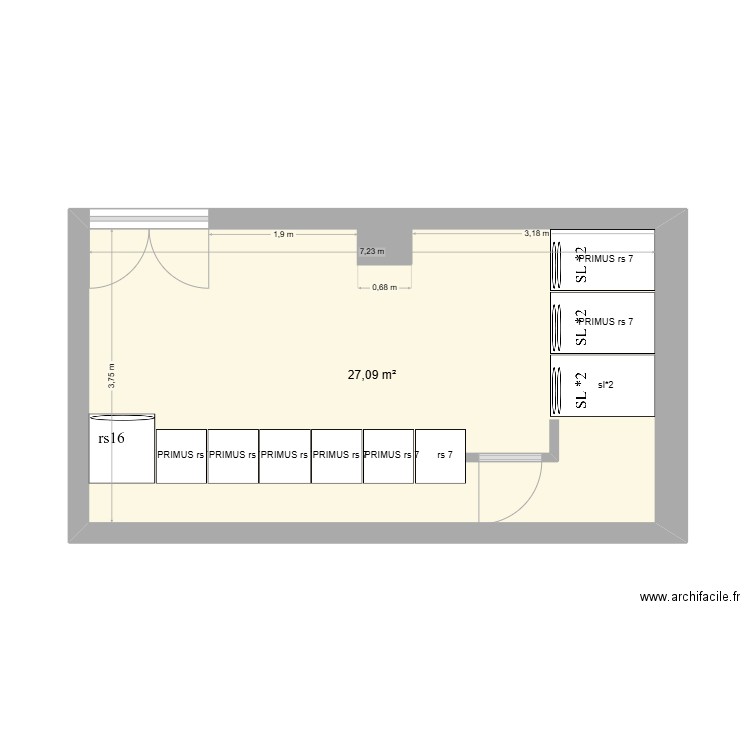 VERSINI NATIONAL. Plan de 1 pièce et 27 m2