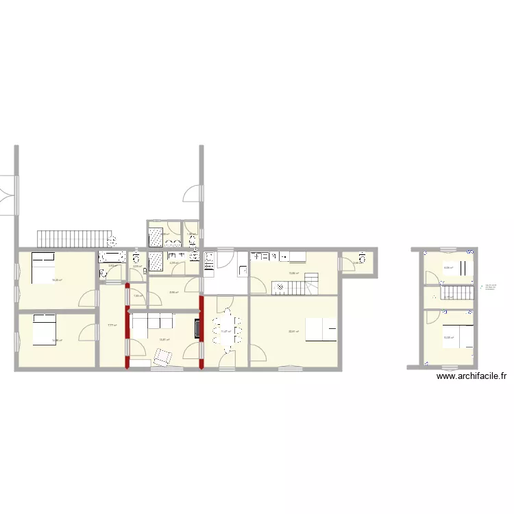 electricit&eacute; etage. Plan de 