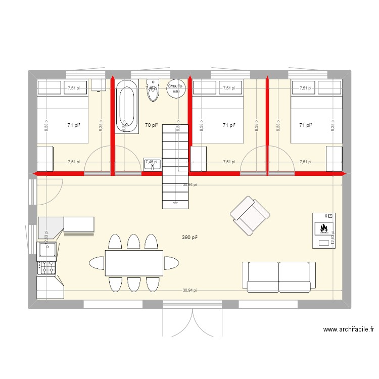 chalet a inverser. Plan de 0 pièce et 0 m2