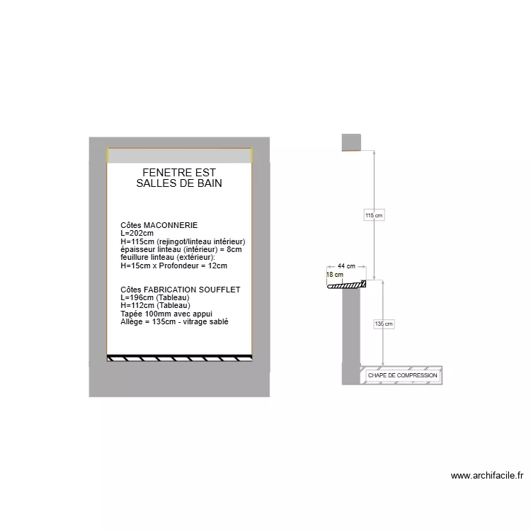 AAA - COUPE OB SDB EST. Plan de 
