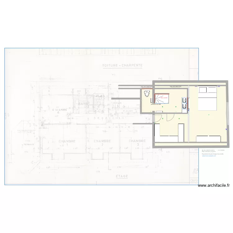 GISTELINCK Plan situation projet&eacute;e 111123. Plan de 