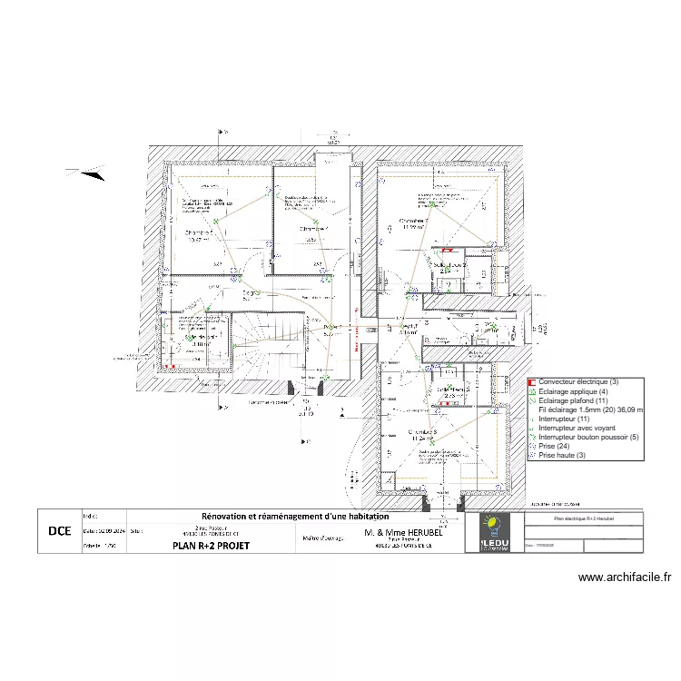 Plan électrique R+2 Herubel. Plan de Plan électrique R+2 Herubel. Plan de