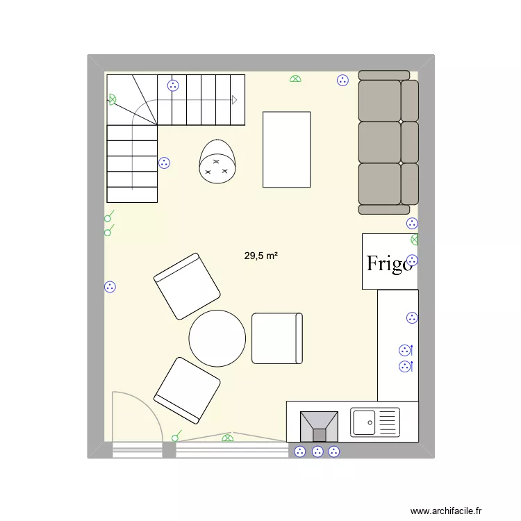 RDC. Plan de 1 et 30 m² RDC. Plan de 1 et 30 m²