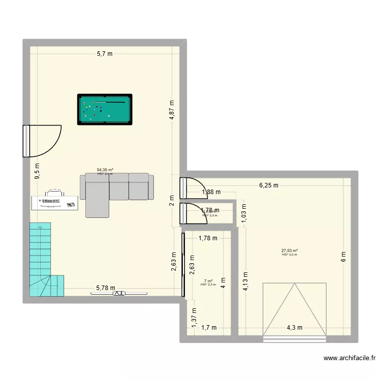 plan maison etage 2. Plan de 4 pièces et 90 m² plan maison etage 2. Plan de 4 pièces et 90 m²