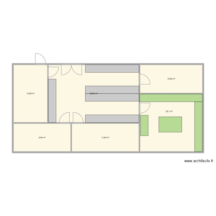 magasin1. Plan de 7 pièces et 99 m2