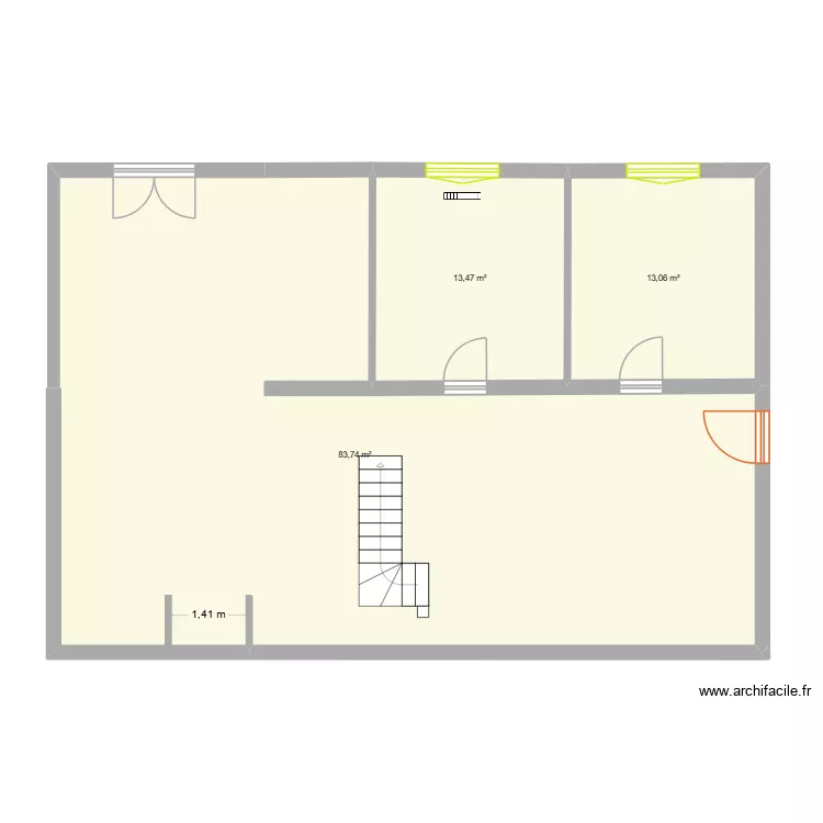 CASTELNABAS sans cotations. Plan de 3  et 110 m²