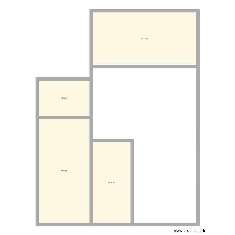 hangar fourrage. Plan de 4 pièces et 142 m2