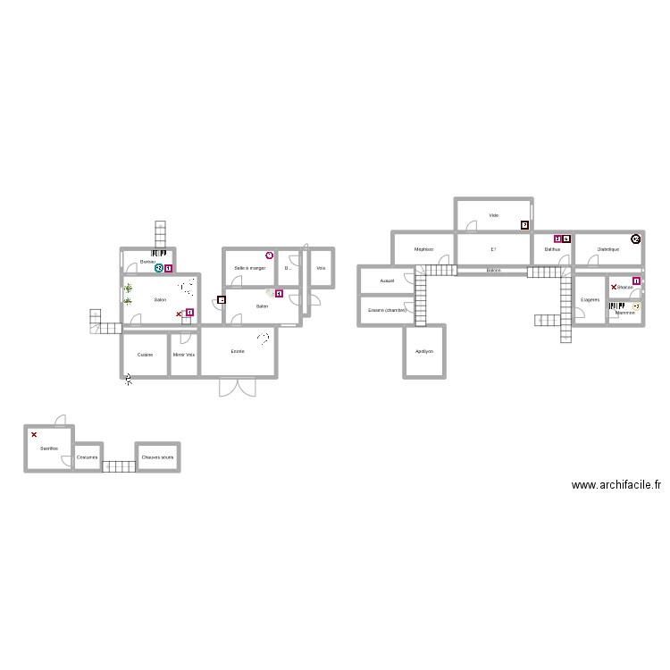 LMDE. Plan de 27 pièces et 61 m2