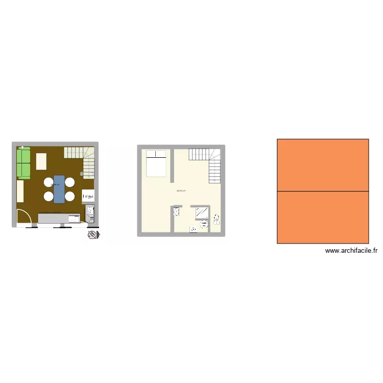 plan combs 2. Plan de 2  et 64 m²