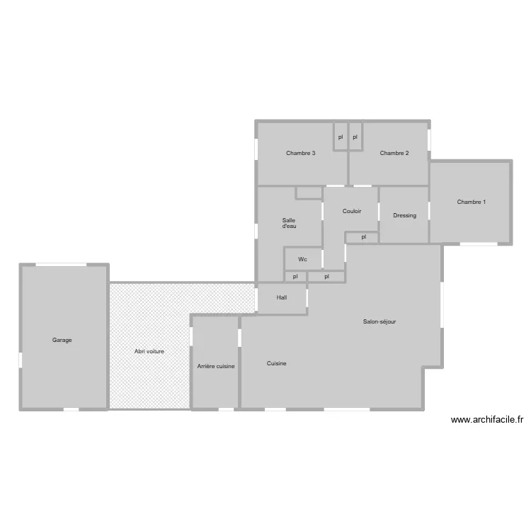 Bastard bouin termites. Plan de 18  et 210 m²