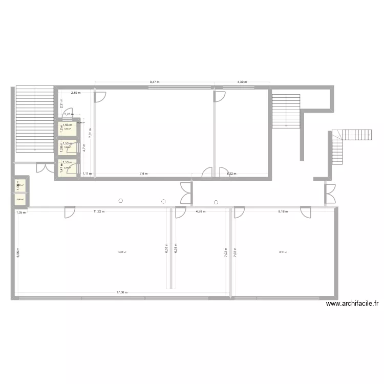 plan de base salle des profs. Plan de 8  et 196 m²