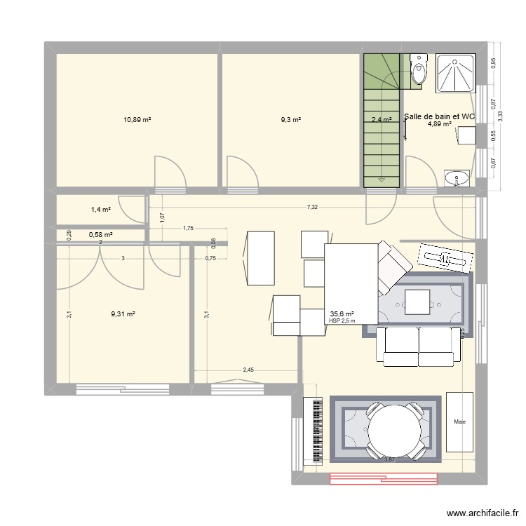 maison. Plan de 0 pièce et 0 m2
