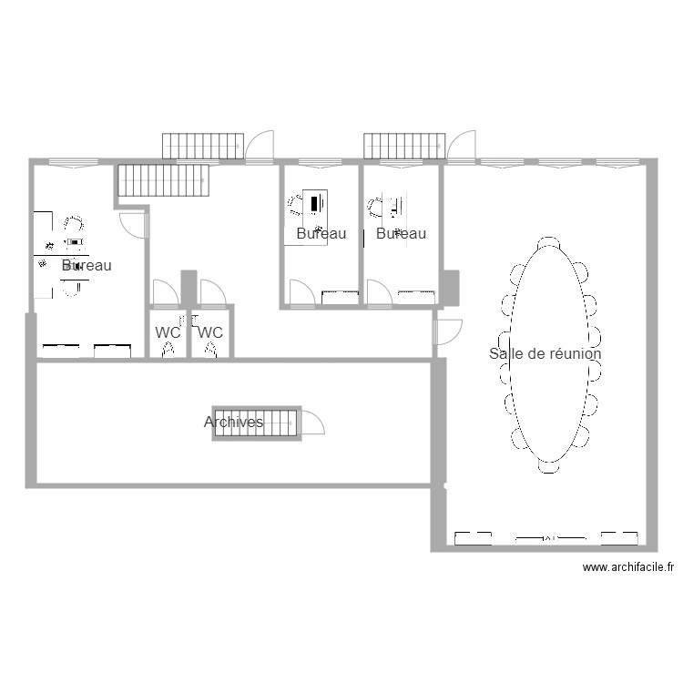 HRDE ETAGE. Plan de 9 pièces et 206 m2