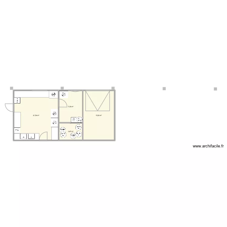 Office. Plan de 4 pièces et 48 m² Office. Plan de 4 pièces et 48 m²