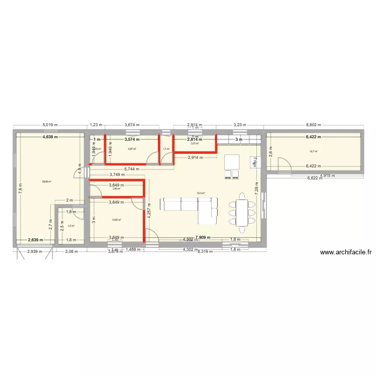 maison 88m2. Plan de 10  et 133 m²