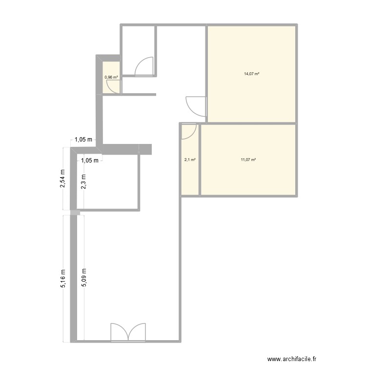 MONTREDON. Plan de 4 pièces et 28 m2