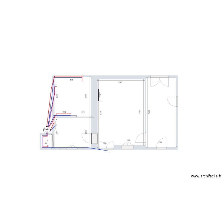 CHAMBRE 1 ET ACCUEIL plomberie. Plan de 0 pièce et 0 m2