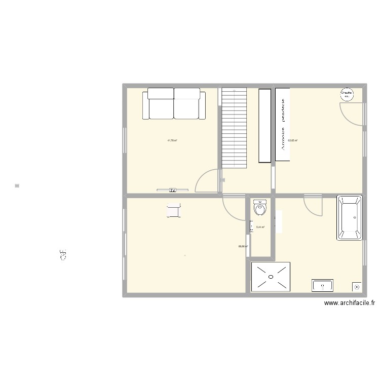 Rénovation SS. Plan de 4 pièces et 199 m2