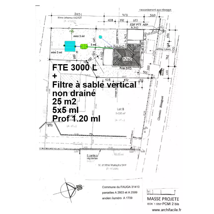 Boujilali filtre &agrave; sable. Plan de 