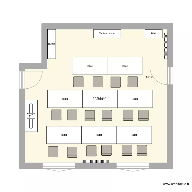 Salle de réunion. Plan de 1 Pièce et 38 m² Salle de réunion. Plan de 1 Pièce et 38 m²
