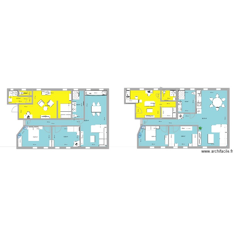 Mme. MELI. Plan de 12 pièces et 162 m2