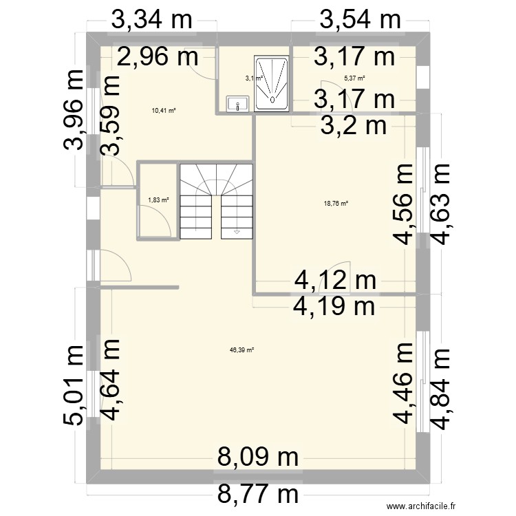 Jouy en josas. Plan de 16 pièces et 246 m2