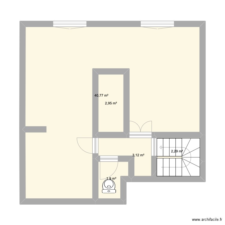 maison. Plan de 5 pièces et 51 m2