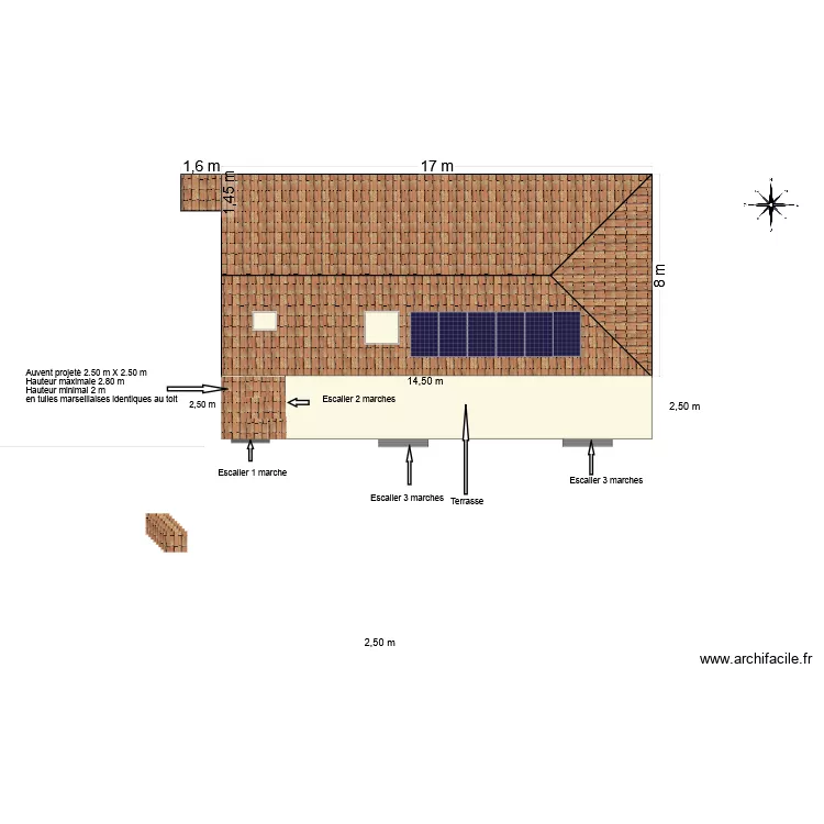 plan du toit auvent projet&eacute; 17 2 26. Plan de 