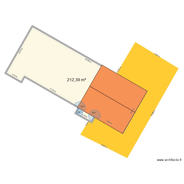 PLAN MASSE 1. Plan de 1 pièce et 212 m2