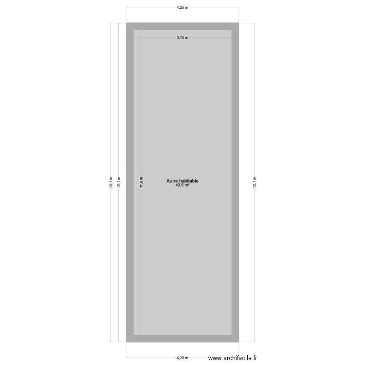 V14-v1. Plan de 1 pièce et 44 m2