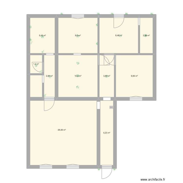 Chez moi. Plan de 11 pièces et 87 m2