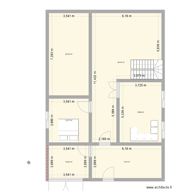 maison 3d. Plan de 6 pièces et 136 m2