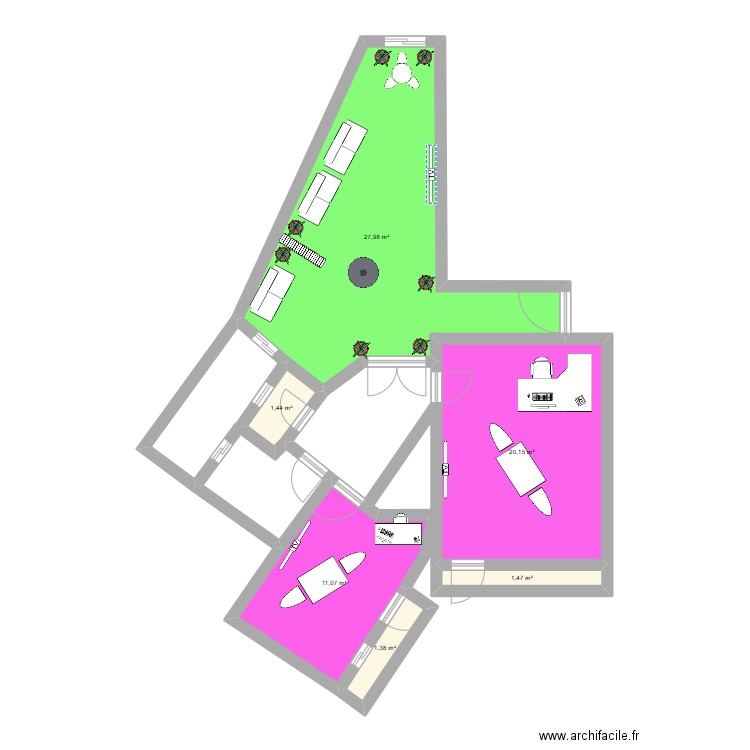 Bureau CHARIF. Plan de 6 pièces et 63 m2