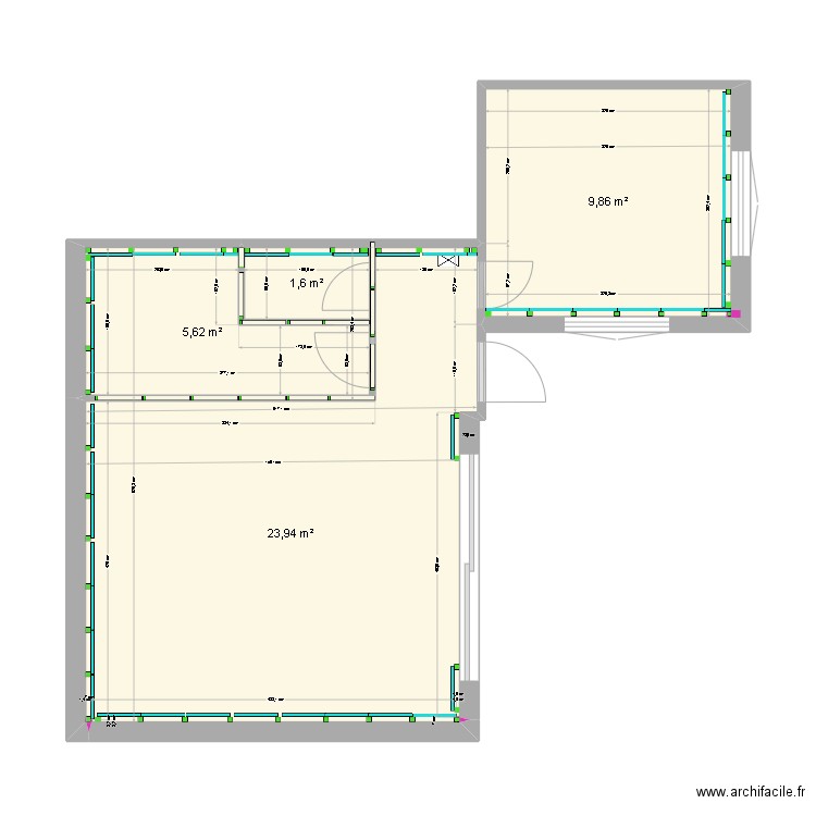 dumaine PLACO MURS. Plan de 4 pièces et 41 m2